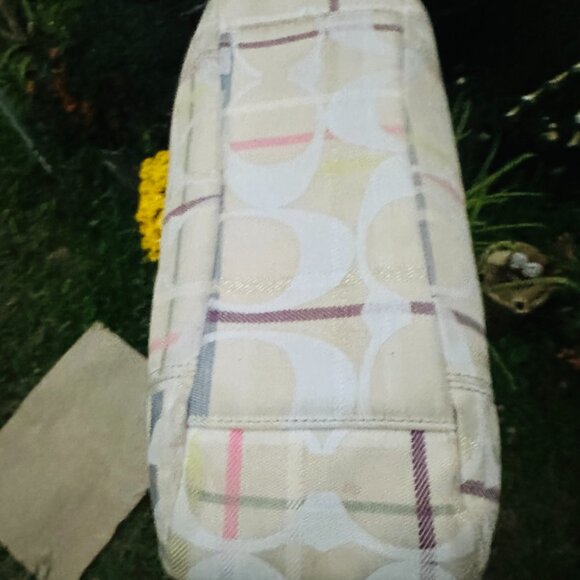 Y2K Coach Poppy Signature Logo Shoulder Bag Purse Handbag Tan RARE - Picture 16 of 16